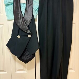 Vintage Elegant Cocktail Halter Top and Maxi skirt Set